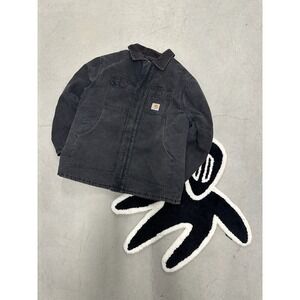 Carhartt Mens Washed Chore‎ Coat Brown Corduroy Collar Workwear Jacket Size L